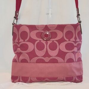 Coach Raspberry Signature Shoulder Bag